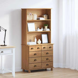 Hutch ASKIM Honey Wax 91 x 40 x 184 cm Solid Pine Wood 3334642