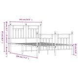 Metal Bed Frame without Mattress with Footboard Black 135x190cm 353554