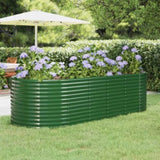 Garden Raised Bed Galvanised Steel 249x100x68 cm Green 319063