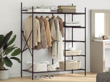 Open Wardrobe with Shelf Black 104.5 x 45 x 172 cm Steel 42021358