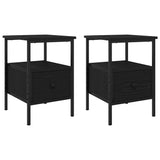 Bedside Cabinet 2 pcs Black Oak 34 x 36 x 50 cm Engineered Wood 862924
