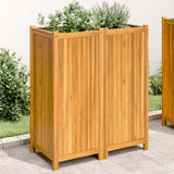 Garden Planter with Liner 84x42x100 cm Solid Wood Acacia 366439