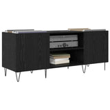Record Cabinet with Shelf with Door Black Oak 121 x 38 x 48 cm 881791
