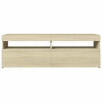 TV Cabinet with LED Lights Sonoma Oak 120x35x40 cm 804376