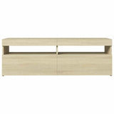 TV Cabinet with LED Lights Sonoma Oak 120x35x40 cm 804376