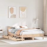 Bed Frame with Drawers 120x190 cm Small Double Solid Wood Pine 3301923