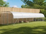 Against Wall Chicken Coop Silver 1000 x 200 x 215 cm 3434739