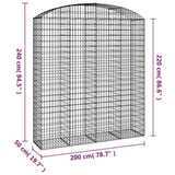 Arched Gabion Basket 200x50x220/240 cm Galvanised Iron 153481