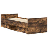 Bed Frame without Mattress Smoked Oak 100x200 cm 3203800