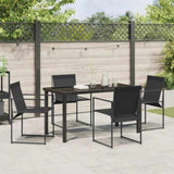 Garden Dining Set 5 pcs Black Powder-Coated Steel 3379342