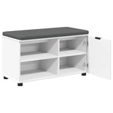 Hall Bench White 80 x 38 x 46 cm Engineered Wood and Fabric 891504