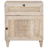 Bedside Cabinet Beige 50 x 33 x 60 cm Solid Acacia wood 4018124