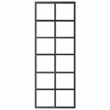 Sliding Door ESG Glass and Aluminium 76x205 cm Black 151017