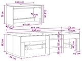 Kids'High Bed Frame with Desk 2 pcs Grey Sonoma 3423483