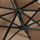 Cantilever Garden Parasol with LED Lights and Aluminium Pole 400x300 cm Taupe 47007