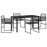 Garden Dining Set 5 pcs Black Poly Rattan 3379327