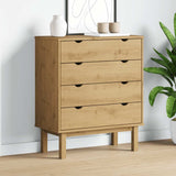 Drawer Cabinet OTTA 76.5x39.5x90cm Solid Wood Pine 348582