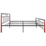 Bed Frame without Mattress Metal and Solid Oak Wood 200x200 cm 324896