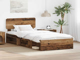 Bed Frame with Headboard Old Wood 75 x 190 cm Solid Pine Wood 3412148