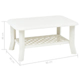 Coffee Table White 90x60x46 cm Plastic 48793