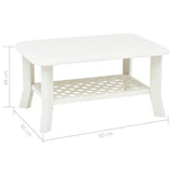 Coffee Table White Plastic 90x60x46 cm Durable Coffee Table 48793