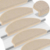 Stair Mats Self-adhesive Sisal-Look 15 pcs 65x21x4 cm Berber 326881