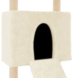 Cat Tree with Sisal Scratching Posts Cream 153 cm 171750