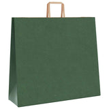 Paper Bags 250 pcs with Handles Green 54x15x49 cm 4101962
