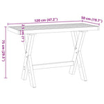 ZNTS Desk NOAIN X-Shaped Legs 120x50x75 cm Solid Wood Pine 4100040