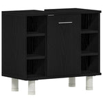 Bathroom Furniture Set with Shelf 3 pcs Black 30 x 30 x 99.5 cm 3333048