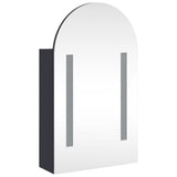 Bathroom Mirror Cabinet with LED Light Arched Grey 42x13x70 cm 357974