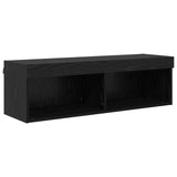 TV Wall Units with LED with LED 6 pcs Black Oak Engineered Wood 3402957