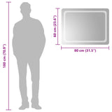 LED Bathroom Mirror Transparent 80 x 60 cm Tempered Glass 42045837
