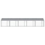Dog Cage with Roof and Doors Grey 10x2x2 m Galvanised Steel 3209566