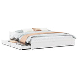 Bed Frame without Mattress White 200x200 cm Solid Wood Pine 3301697