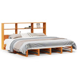 Bookcase Bed without Mattress Wax Brown 180x200 cm Super King Solid Wood 3323931
