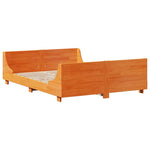 ZNTS Bed Frame without Mattress Wax Brown 140x190 cm Solid Wood Pine 3323775
