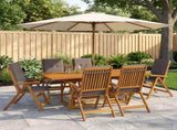 7-Piece Garden Dining Set Natural Solid Acacia Wood 3434501