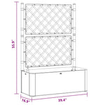 Garden Raised Bed with Trellis and Self Watering System Grey 317578