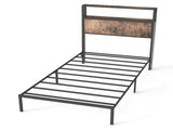 90cm190cm Single Metal Bed Frame with RGB Smart LED Lights & Storage Headboard, Heavy Duty 363kg T6135P515083