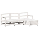 Garden Sofa Set White Solid Pine Wood, Plywood 4 Piece Set 3250801