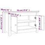 Shoe Cabinet 70x38x45.5 cm Solid Wood Pine 813779