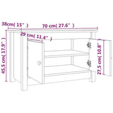 Shoe Cabinet White 70x38x45.5 cm Solid Wood Pine 813780