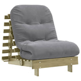 Futon Sofa Bed with Mattress 70x206x11 cm Impregnated Wood Pine 846755