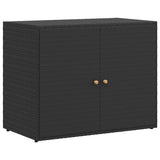 Garden Storage Cabinet Black 100x55.5x80 cm Poly Rattan 319868