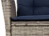 5 Piece Garden Dining Set with Cushions Grey Poly Rattan 3213298