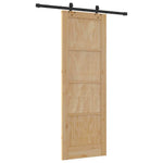 Sliding Door Set Manual Natural and black 73.5 x 211 cm 3333608