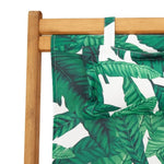 Folding Beach Chairs 2 pcs Leaf Pattern Fabric and Solid Wood 3214489