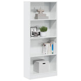 Bookcase High Gloss White 60x24x143 cm Engineered Wood 858311