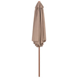 Garden Parasol with Wooden Pole 270 cm Taupe 44516
